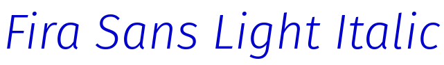 Fira Sans Light Italic fonte